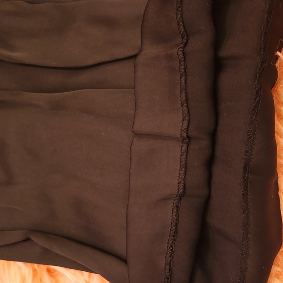 NEW BEBE Black Satin & Faux Leather Jumpsuit Size XXS - Picture 15 of 15